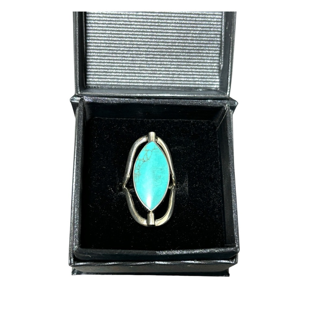 Turquoise/Abalone Reversible Sterling Silver Ring